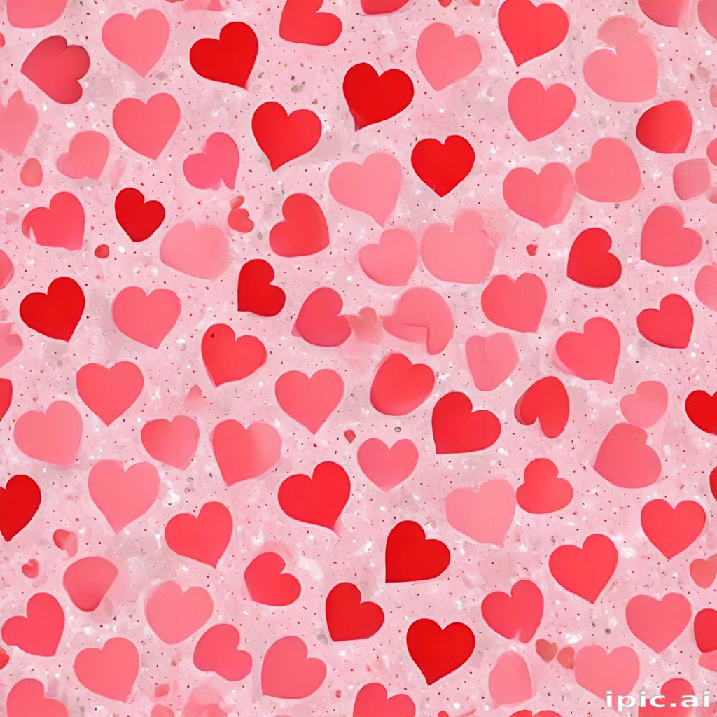 Colorful Hearts Pattern on a Soft Pink Background for Romantic Vibes