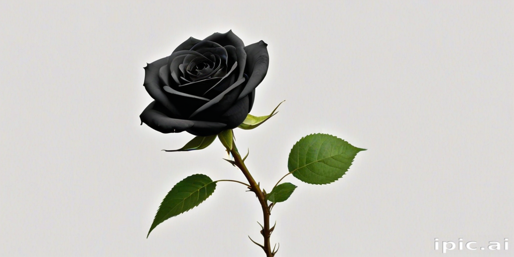 A Striking Black Rose Blooming Elegantly Against a Soft Neutral Background