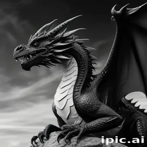 dragon black and white