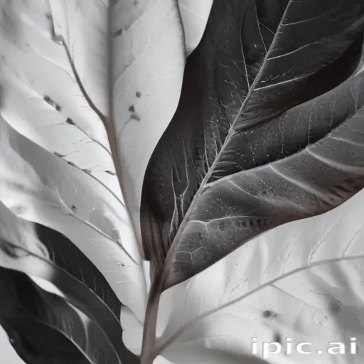 leaf white and black