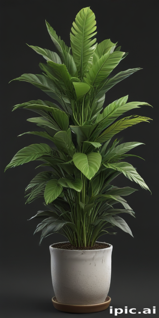 Beautiful Indoor Potted Plant with Lush Green Leaves in Elegant Pot