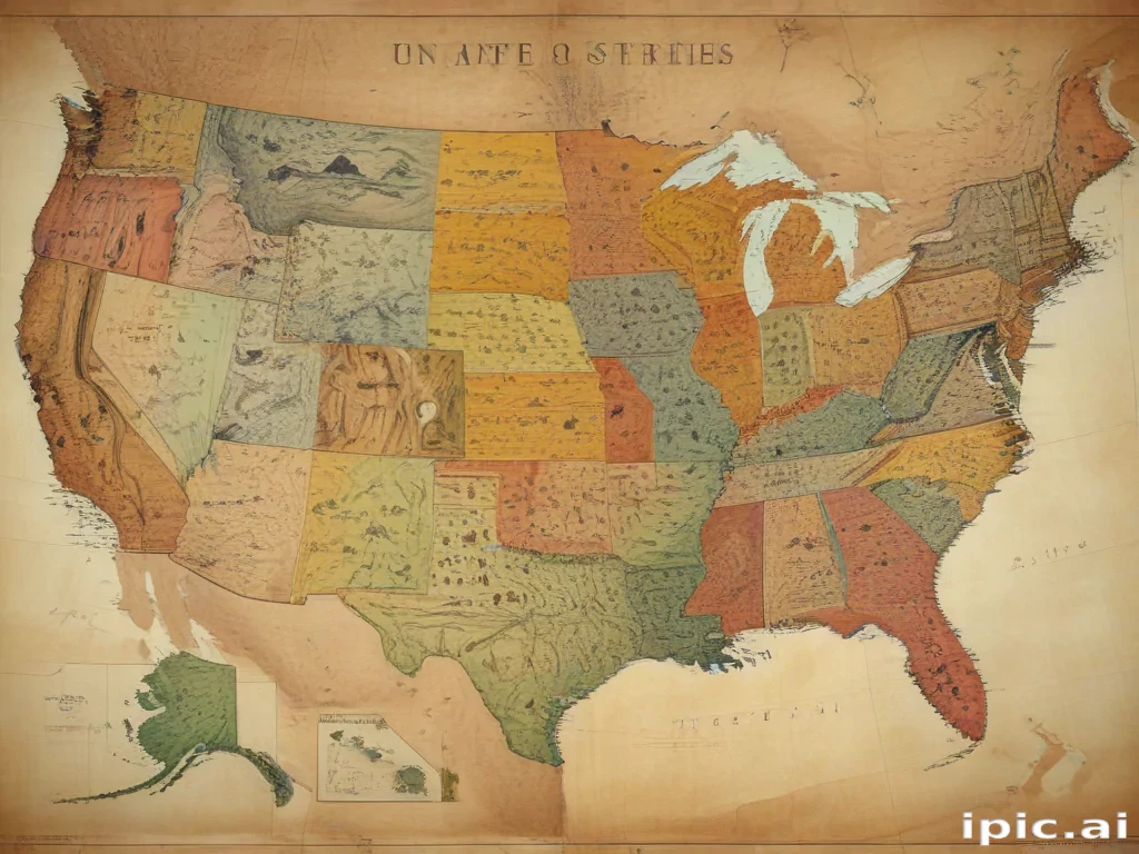 map of united states with states