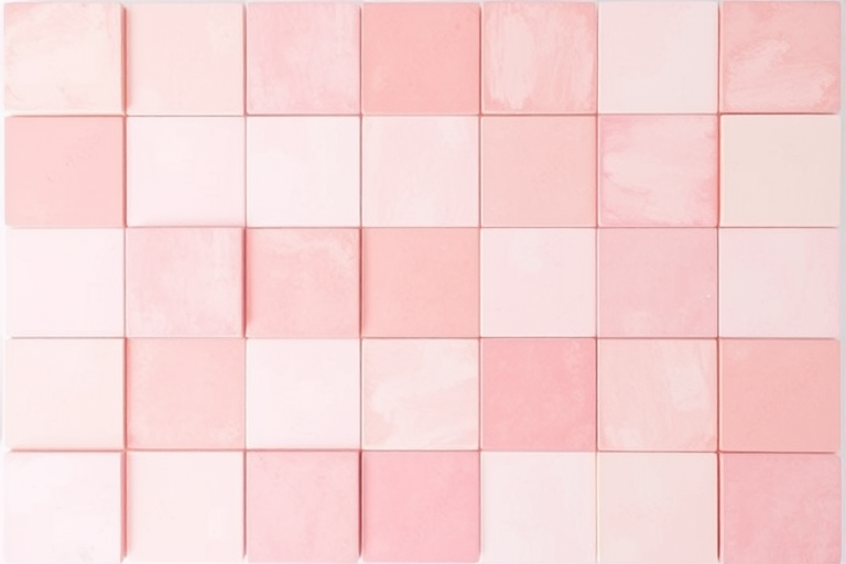 generate a pastel grid pattern of pink and white squares with varying shades in a soft-focus style using a DSLR camera set to f/2.8 aperture, 50mm lens, ISO 100, shooting from a direct overhead view with natural light to enhance color vibrancy and texture.