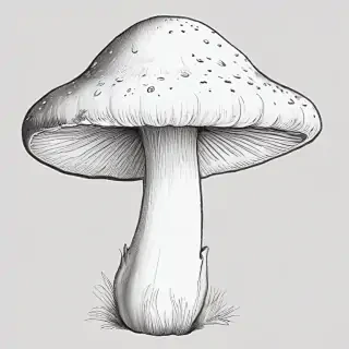 mushroom clip art black and white