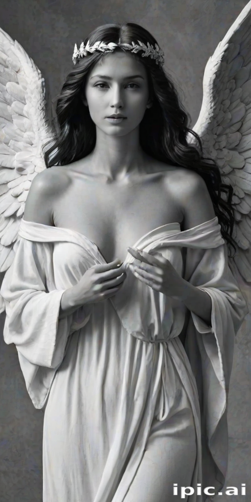 black and white angel