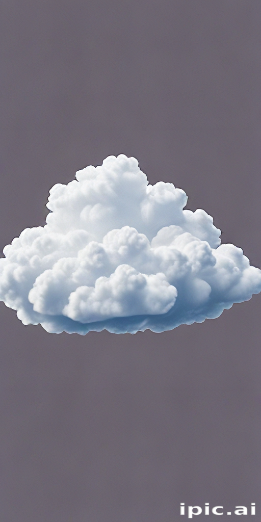 A Fluffy White Cloud Floating Gracefully Against a Soft Gray Background