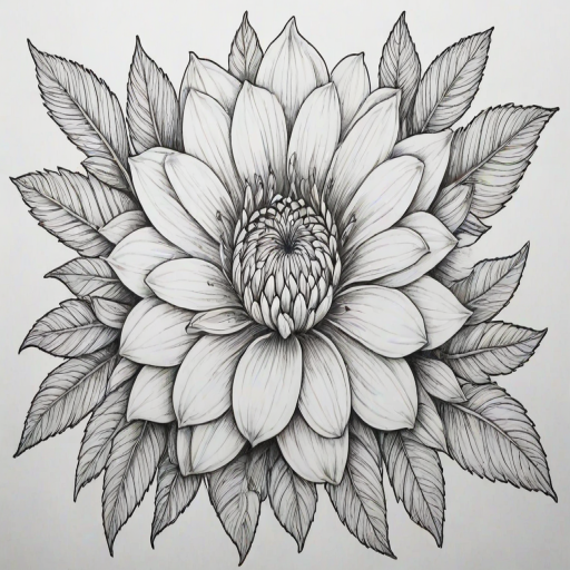flower drawing for coloring