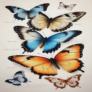 pictures of drawings of butterflies