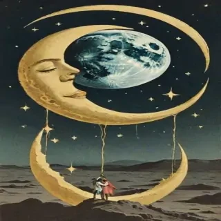 vintage moon art