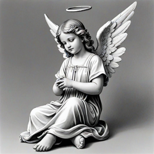 angel clip art black and white