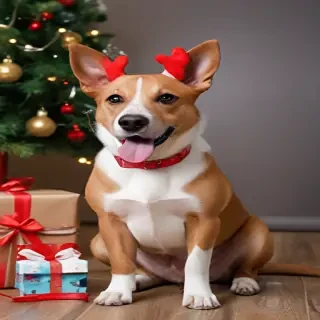christmas dog background