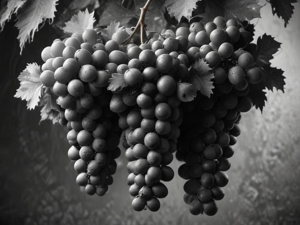 grapes clipart black and white