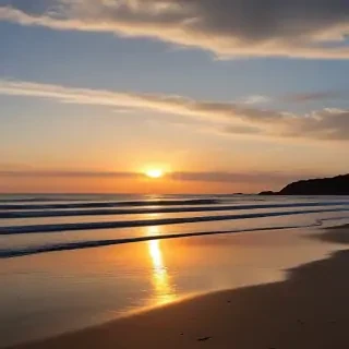 sun set on beach