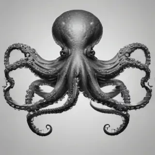octopus clipart black and white