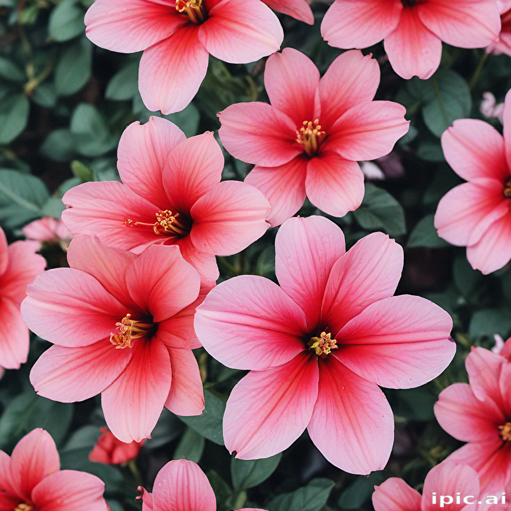 Vibrant Pink Flowers Blooming Beautifully in a Lush Green Garden