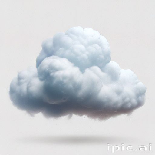 Delicate and Fluffy Cloud Floating Against a Soft White Background