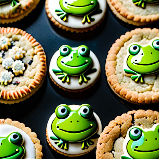 A people have a cookie to the frog