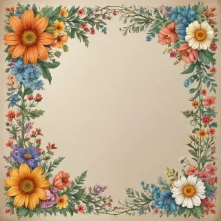 flowery border clipart