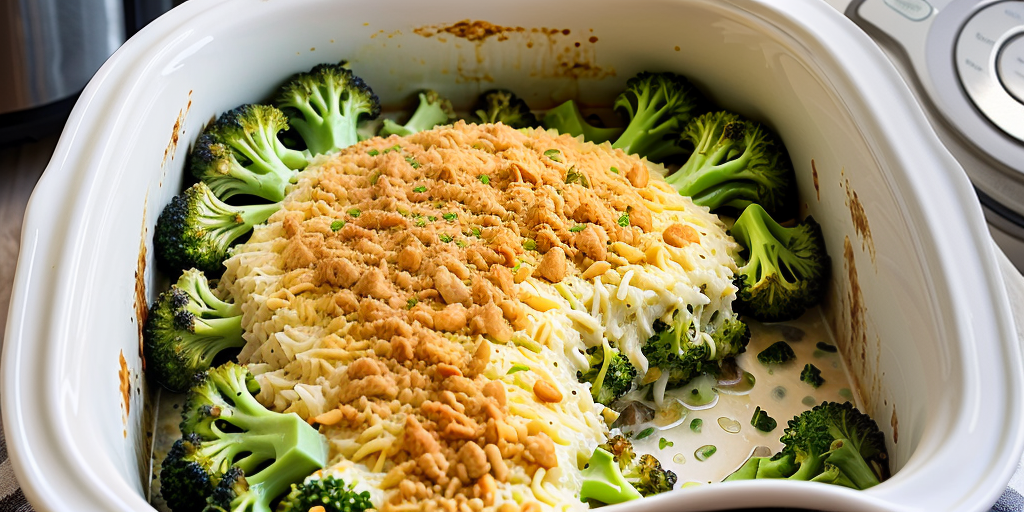 crockpot broccoli casserole with rice