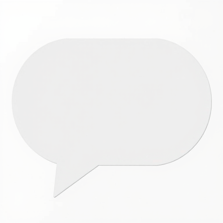 Generate a high-resolution illustration of a blank speech bubble against a transparent background, using a Canon EOS R5 camera with an 85mm f/1.2 lens, aperture set to f/2.8, ISO 100, and a soft studio lighting setup for even illumination.
