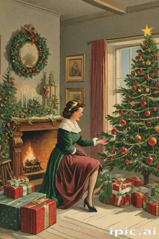 vintage christmas illustration