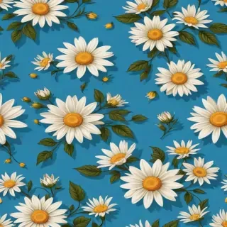blue background with flowers