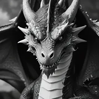 dragon black and white
