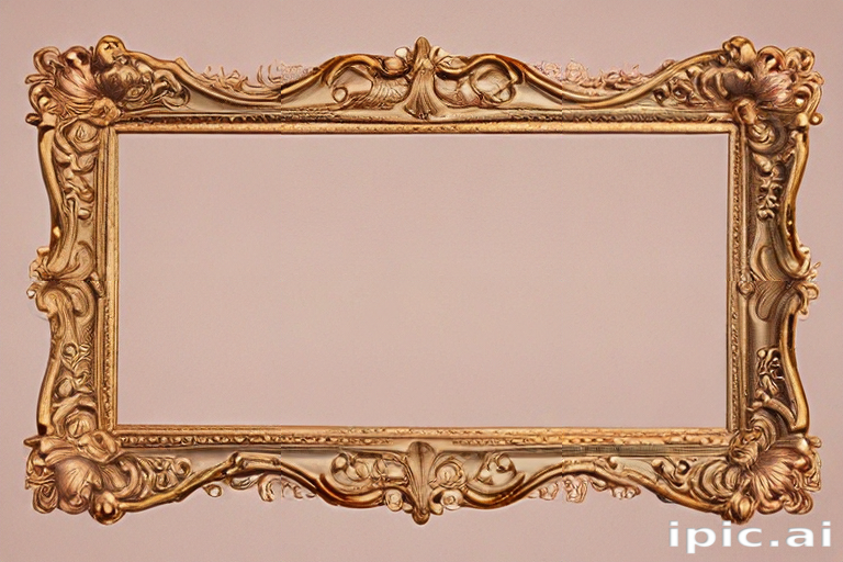 Elegant Vintage Picture Frame Adorned with Intricate Floral Designs and ...