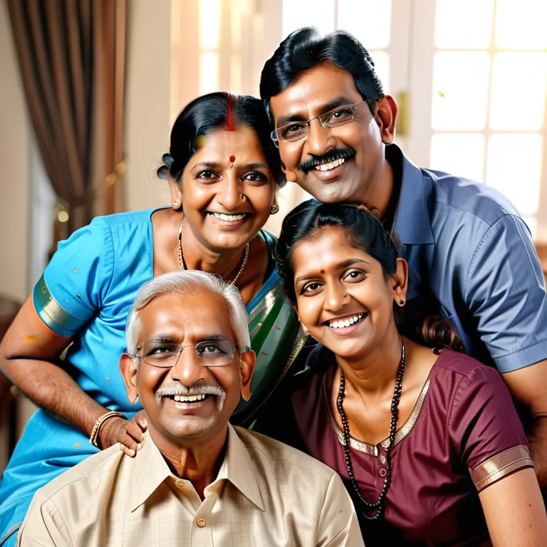 happy indian family