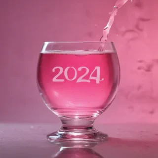 pink happy new year 2024