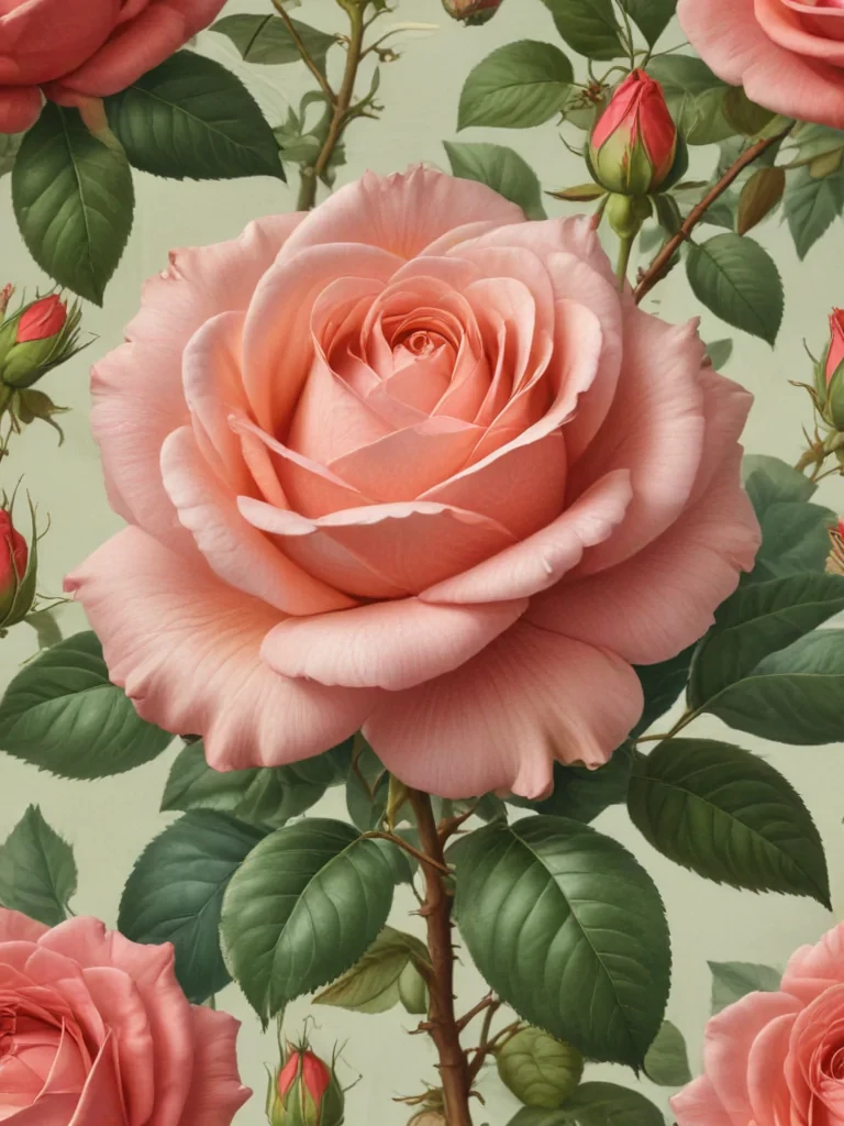 vintage rose illustration