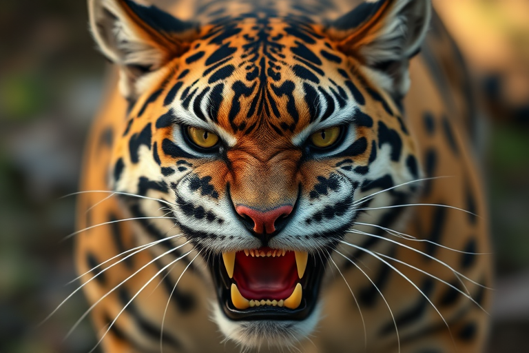 Create a high-resolution image of a fierce wildcat logo with sharp detailing and dynamic colors, captured with a Canon EOS R5 at f/2.8, 1/200s, ISO 100, in a close-up view with soft natural lighting.