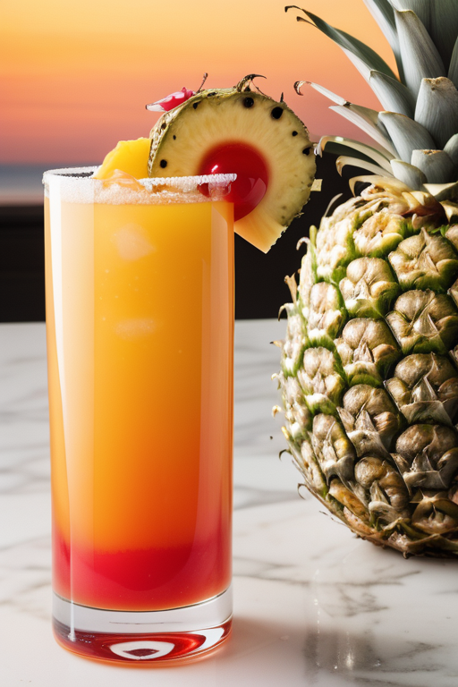 tequila sunrise with pineapple juice