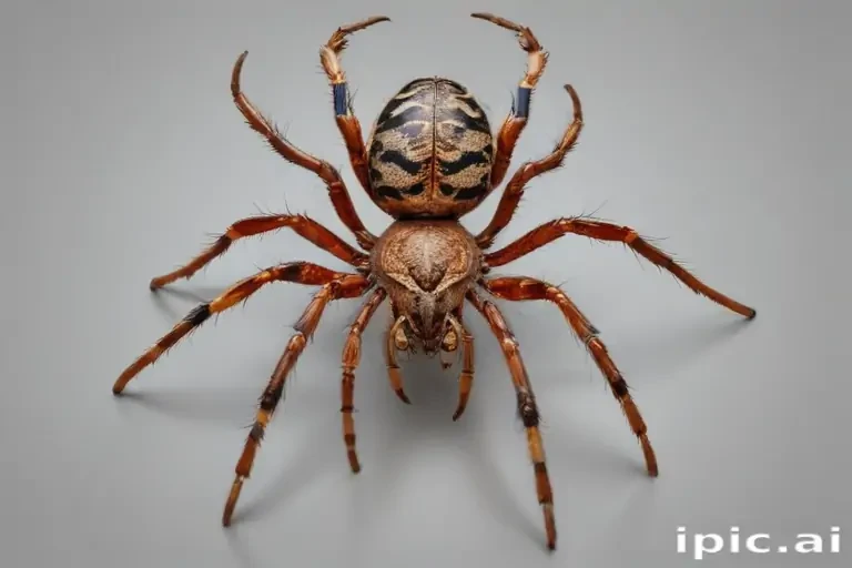 A Close-Up View of a Detailed Spider with Intricate Patterns and Colors.