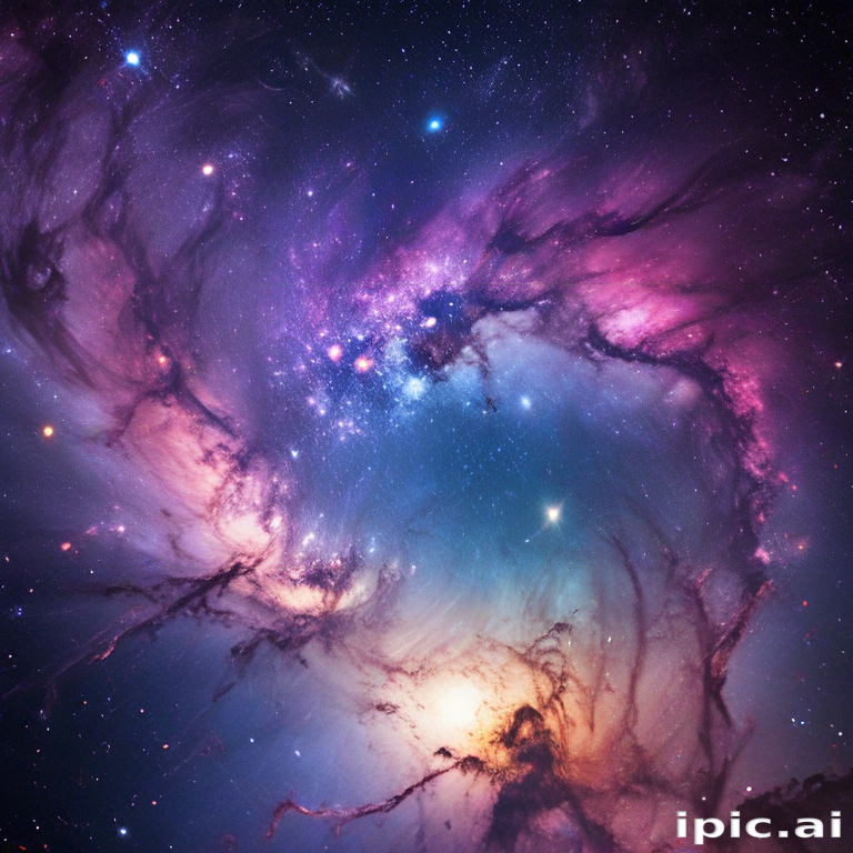 Vibrant Cosmic Nebula Swirling with Stars and Colorful Gases in Space