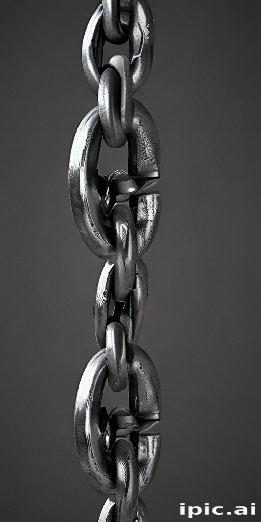 Close-Up View of a Heavy Metal Chain Against a Dark Background