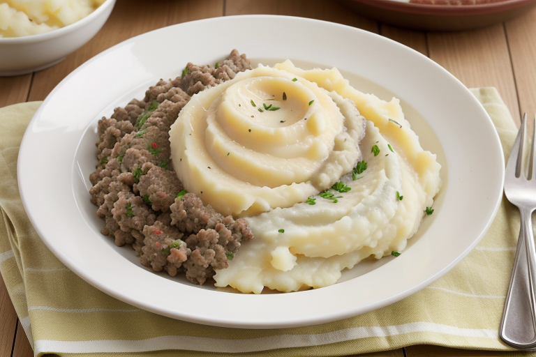 mashed potatoes and ground beef