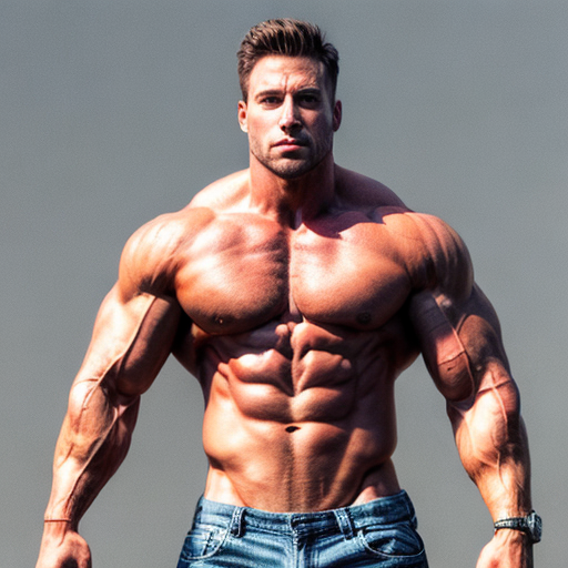 bodybuilder with no face in his 20 with brown hair doing front double ...