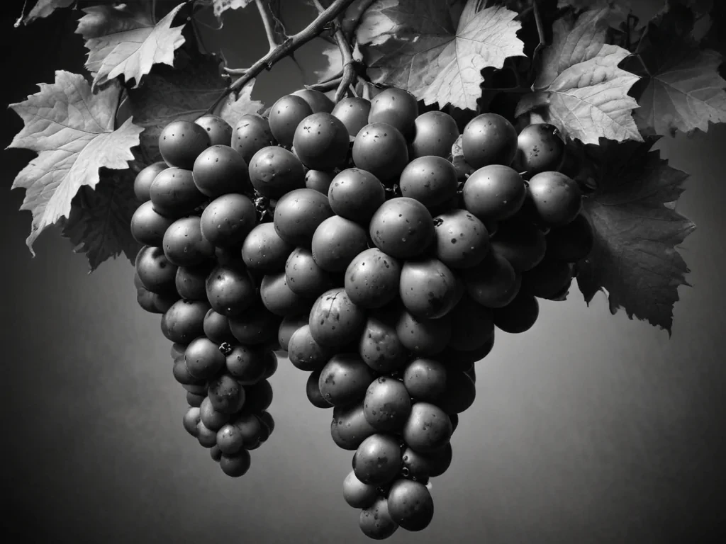 grapes clipart black and white