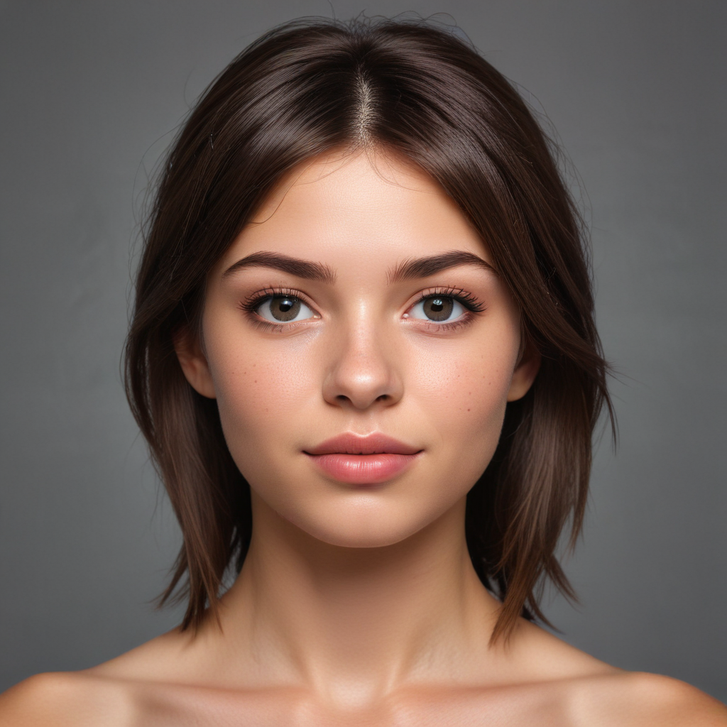 A Portrait of a Young Woman with Natural Beauty and Radiant Skin.