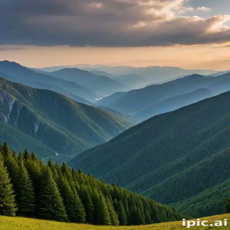 mountainous background