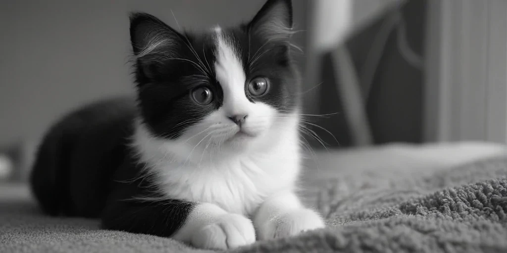 black and white cute