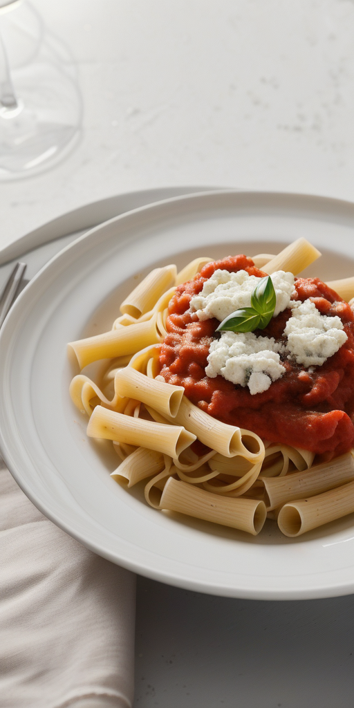 pasta with ricotta and tomato sauce
