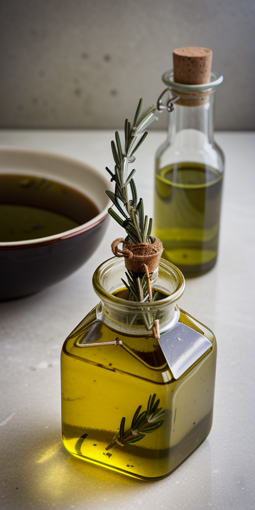Freshly Infused Olive Oil with Aromatic Rosemary in Elegant Glass ...