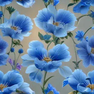 transparent blue flowers