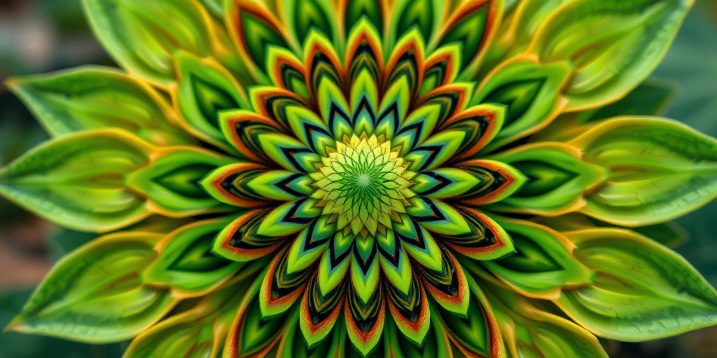 Create a vibrant mandala flower design with intricate patterns in shades of green and earthy tones, using a DSLR camera with a 100mm macro lens, f/2.8 aperture, ISO 200, and soft natural lighting to capture fine details and enhance color contrast.