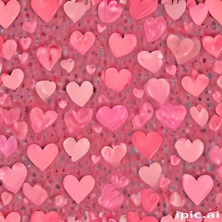 A Colorful Array of Pink Hearts on a Soft Pink Background