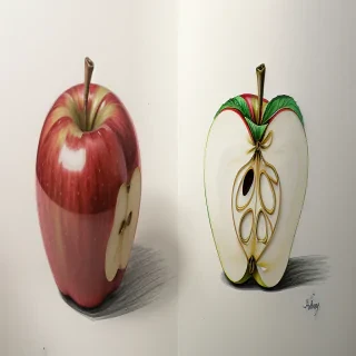 drawing of apple