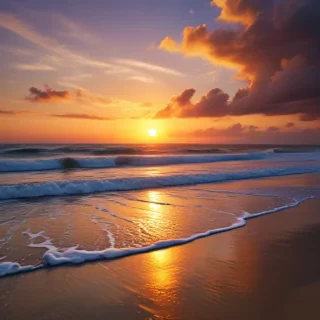 sun set on beach