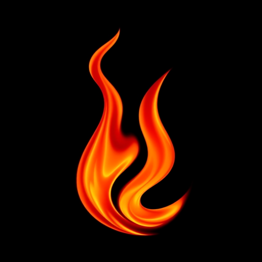 Create a high-resolution image of a flame design with vibrant orange and red gradients, using a DSLR camera with a 50mm lens, aperture f/2.8, ISO 100, and natural lighting to enhance color depth and clarity.